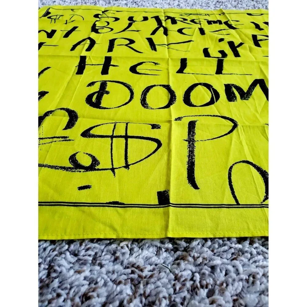 Supreme Fluorescent Yellow Black Arc Bandana
